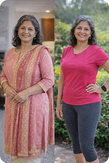 Weight loss before and after